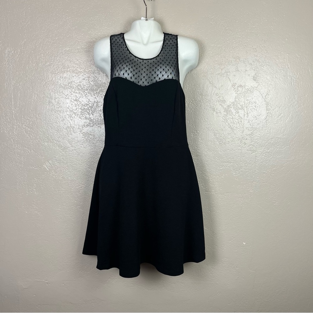 Liberty love women sleeveless‎ mesh panel black dress size XL